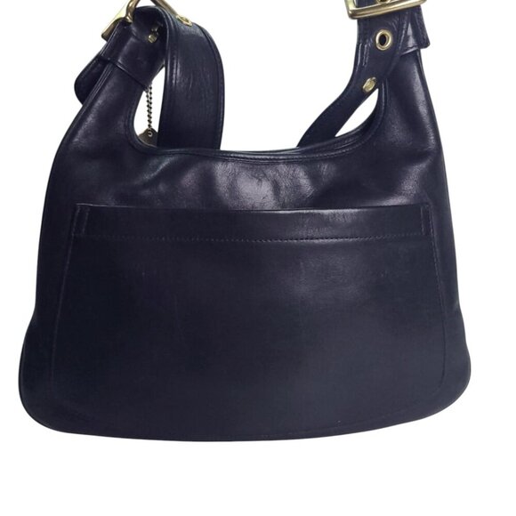 Coach Vintage Saddle Hippie Legacy 9340 Black Leather Buckle Shoulder Bag - Picture 3 of 13